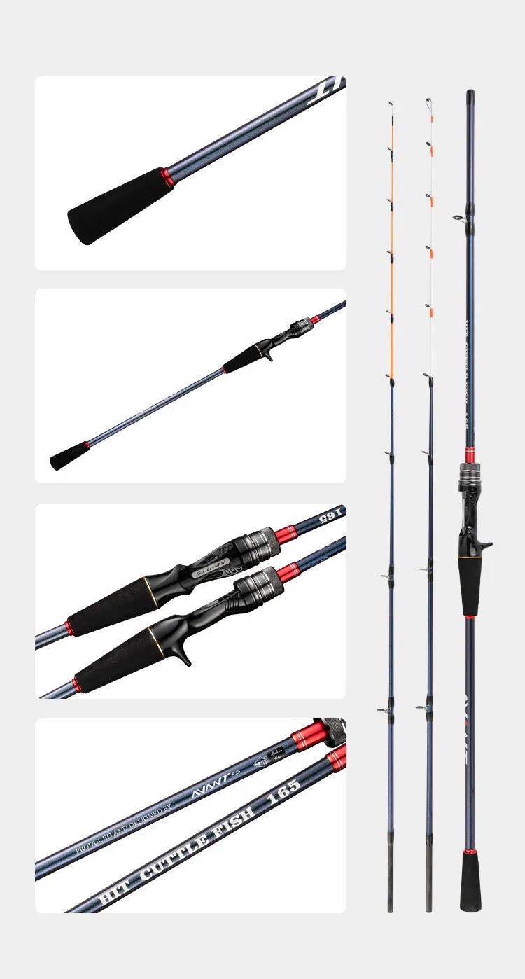 Squid Casting Fishing Rod Bait 20-80g/40-120g ML/M Tips Ultralight Carbon Fiber Octopus Jigging Fishing Rod For Beginner