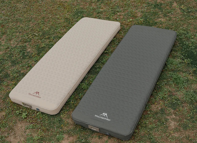 MOUNTAINHIKER 10cm Compact Folding Camping Sleeping Bed Pad Single Double Person Self-inflating Mattress Thick Air Mat Floor