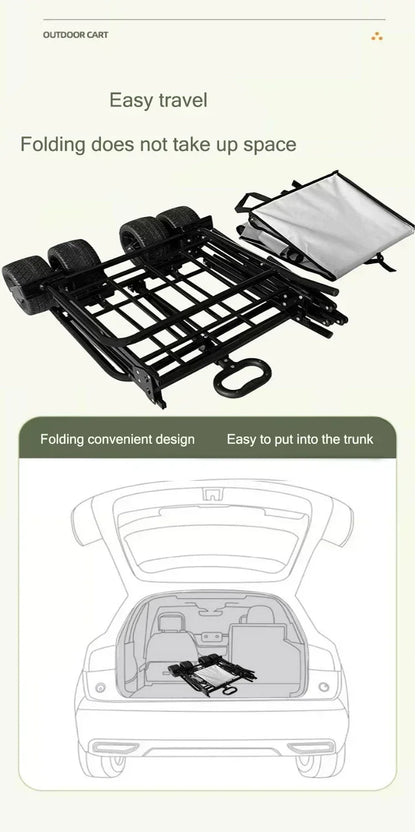NEW Hot SalesFolding Wagon Folding Sofa With Brakes Multiple Use Oxford Cloth Heavy Duty Camping Cart Multiple Pockets