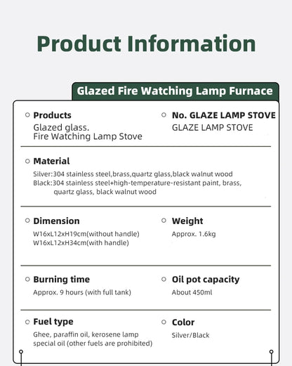 GOOUT SPINGHILL Observatory Fireplace Glazed Lamp Kerosene Stove Cooking Tea Stove Small Heating Stove Camping Equipment