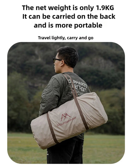 MOUNTAINHIKER 10cm Compact Folding Camping Sleeping Bed Pad Single Double Person Self-inflating Mattress Thick Air Mat Floor