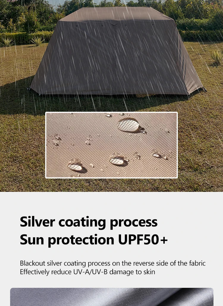 Sonuto-Fully Automatic Outdoor Camping Tent Quick Opening Two Halls Ridge Tent Integrated Canopy Overnight Camping 3-8P