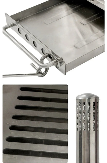 BLACKDEER Camping Outdoor 304 Stainless Steel Tent Wood Stove with Pipe Travel Folding Portable Wood Stove for Cooking