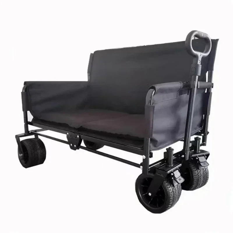NEW Hot SalesFolding Wagon Folding Sofa With Brakes Multiple Use Oxford Cloth Heavy Duty Camping Cart Multiple Pockets