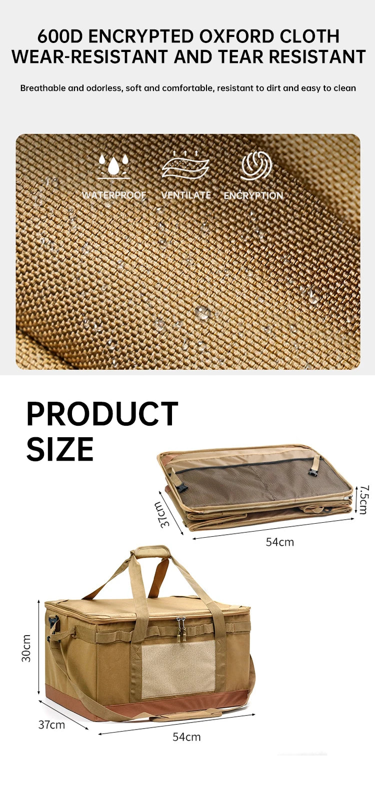 30 45 60L Outdoor Storage Bag Large Capacity Camping Equipment Multi-purpose Gas Tank Anti-collision Kit Cookware Picnic Bag