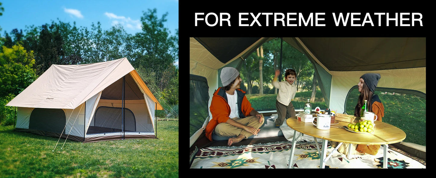 KingCamp Camping Tent, Canopy And Mesh Tent Function 2-in-1 Double Storey House Tent Glamping Tent With Huge Interior Space