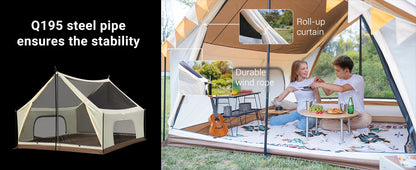 KingCamp Camping Tent, Canopy And Mesh Tent Function 2-in-1 Double Storey House Tent Glamping Tent With Huge Interior Space