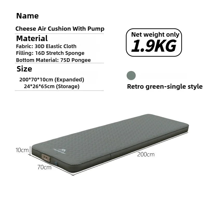 MOUNTAINHIKER 10cm Compact Folding Camping Sleeping Bed Pad Single Double Person Self-inflating Mattress Thick Air Mat Floor