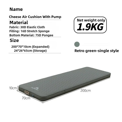 MOUNTAINHIKER 10cm Compact Folding Camping Sleeping Bed Pad Single Double Person Self-inflating Mattress Thick Air Mat Floor