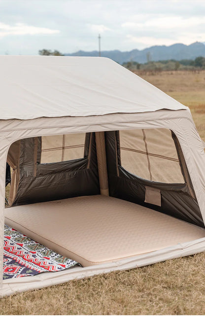 MOUNTAINHIKER 10cm Compact Folding Camping Sleeping Bed Pad Single Double Person Self-inflating Mattress Thick Air Mat Floor