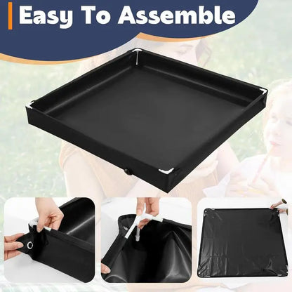 Camping Shower Pan Foldable Shower Basin Floor Base Standing Bath Floor Drainage Bowl For Outdoor Tent RV Road Trip Sun Shade