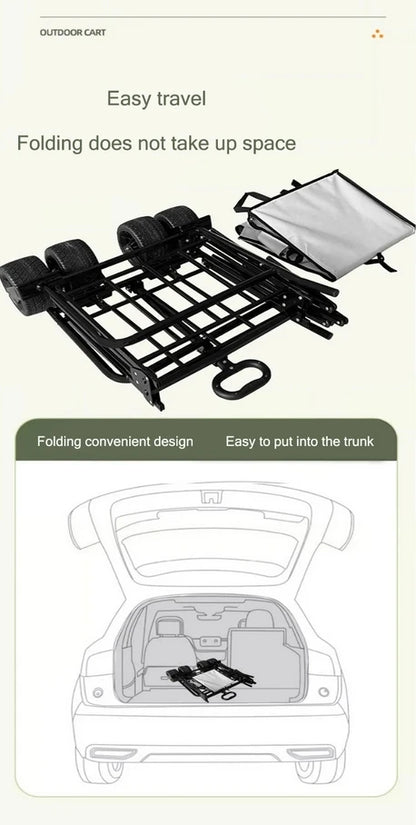 Folding Wagon folding sofa with brakes multiple use oxford cloth heavy duty camping cart multiple pockets