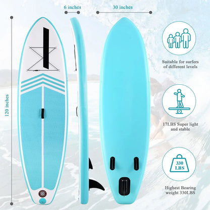 Inflatable Stand up Paddle Board SUP Inflatable Paddle Board with Paddleboard Accessories Triple Action Pump Fishing Green