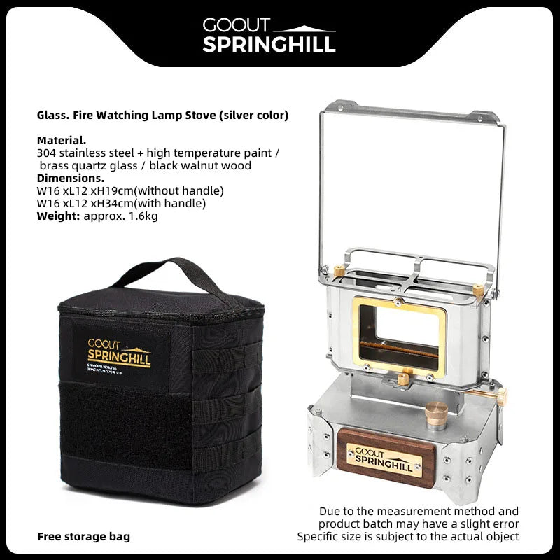 GOOUT SPINGHILL Observatory Fireplace Glazed Lamp Kerosene Stove Cooking Tea Stove Small Heating Stove Camping Equipment