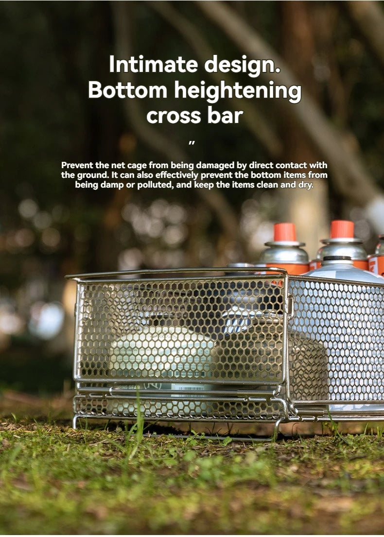 CAMPINGMOON CK-24SF Outdoor IGT Table Unit Combination Multi functional Water Filter Basket Stainless Steel Camping Storage Cage