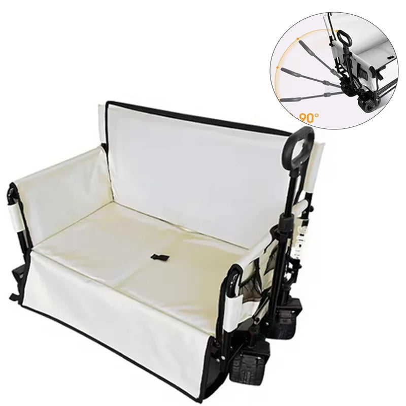 Folding Wagon folding sofa with brakes multiple use oxford cloth heavy duty camping cart multiple pockets