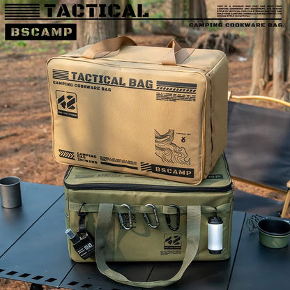 30-42L Camping Equipment Storage Bag Insulation Folding Storage Box Tableware Handbag Field Divider Tactical Camping Picnic Tool